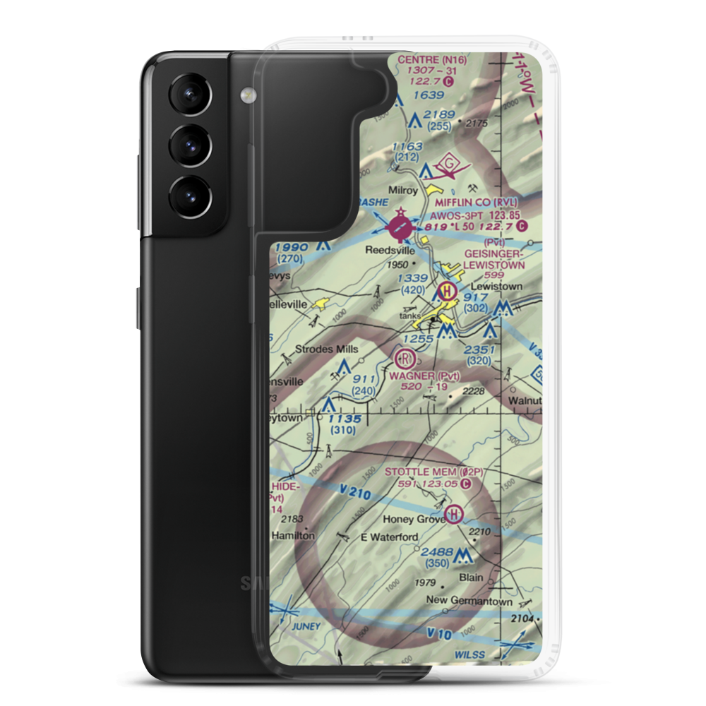 Wagner Airport (1PA4) VFR Sectional Samsung Case Samsung Galaxy S21 Plus model shown