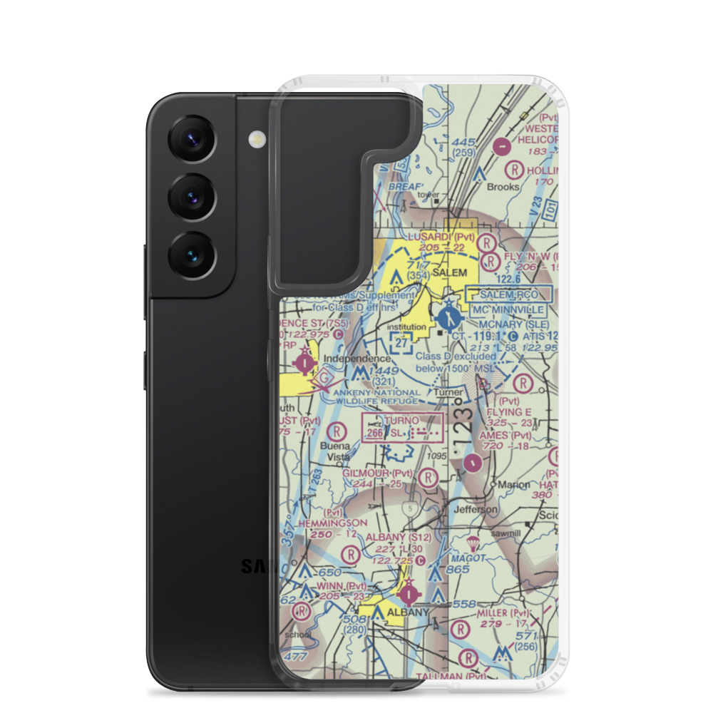 Wagoner Airport (4OR8) VFR Sectional Samsung Case Samsung Galaxy S22 model shown