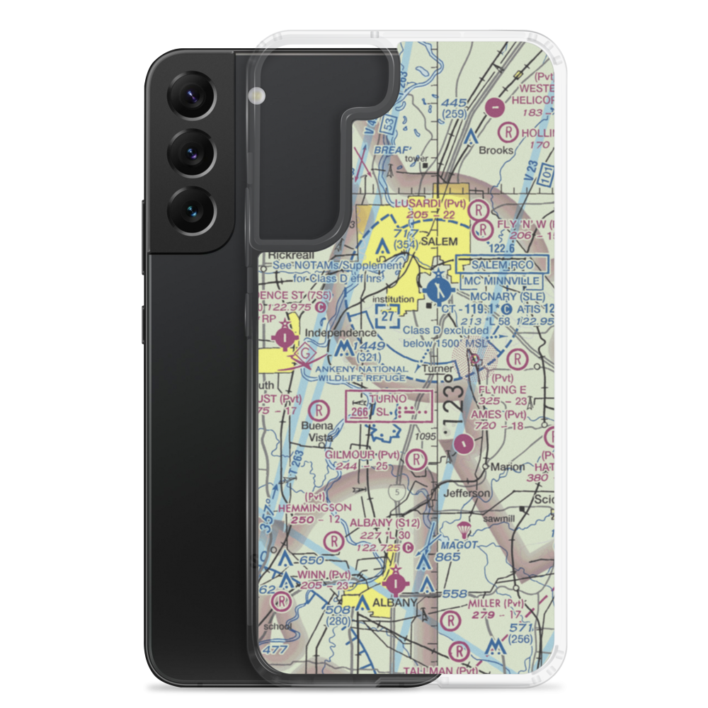 Wagoner Airport (4OR8) VFR Sectional Samsung Case Samsung Galaxy S22 Plus model shown