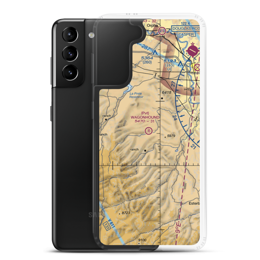 Wagonhound Airport (WY27) VFR Sectional Samsung Case Samsung Galaxy S21 Plus model shown