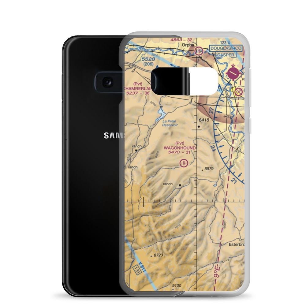 Wagonhound Airport (WY27) VFR Sectional Samsung Case Samsung Galaxy S10e model shown