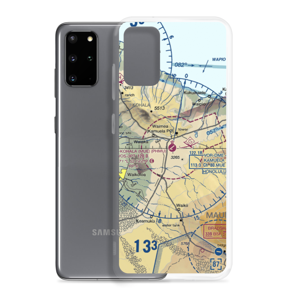 Waimea Kohala Airport (MUE) VFR Sectional Samsung Case Samsung Galaxy S20 Plus model shown