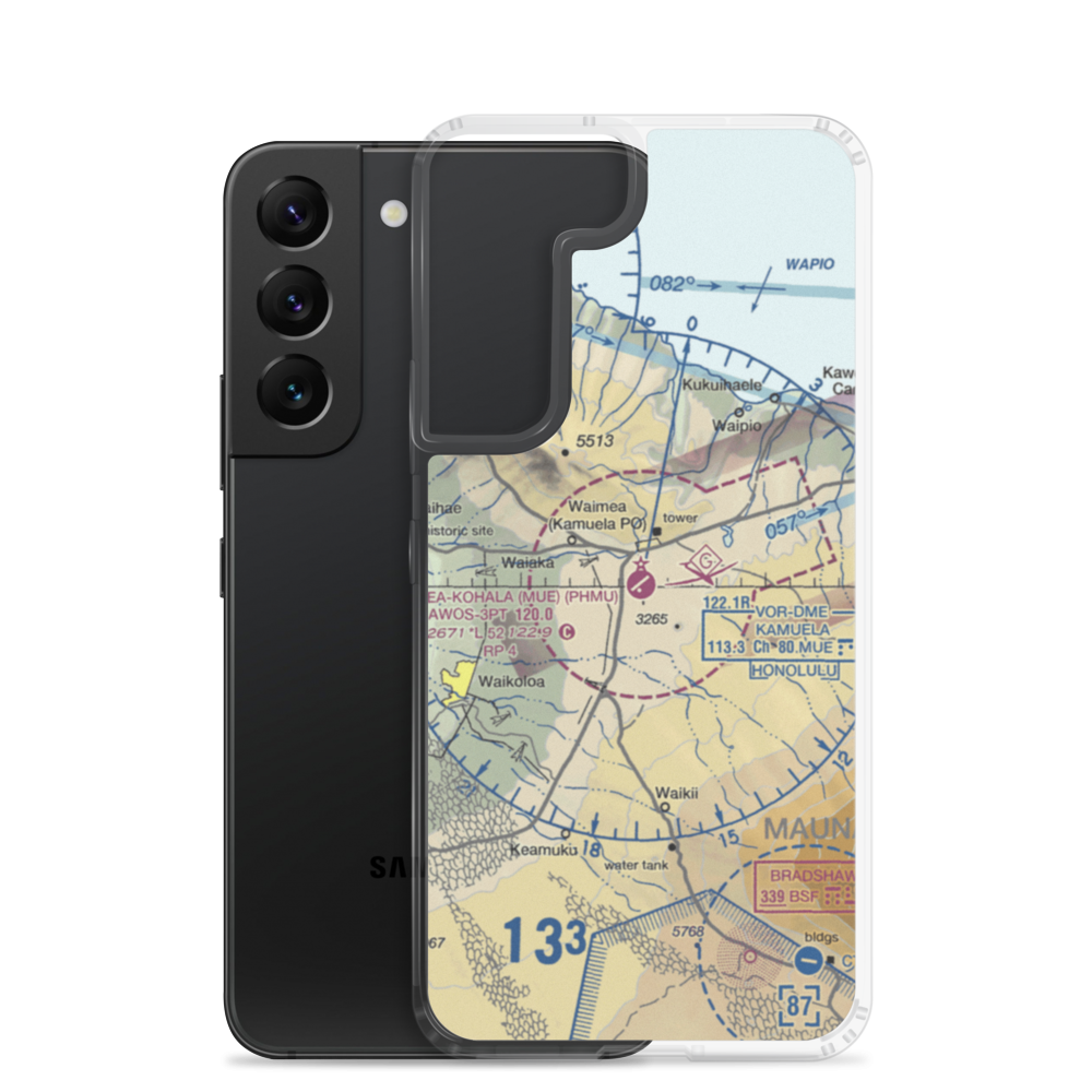 Waimea Kohala Airport (MUE) VFR Sectional Samsung Case Samsung Galaxy S22 model shown