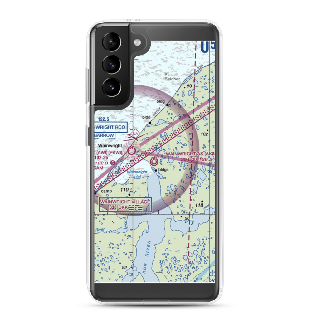 Wainwright Air Station (AK03) VFR Sectional Samsung Case Samsung Galaxy S21 Plus model shown