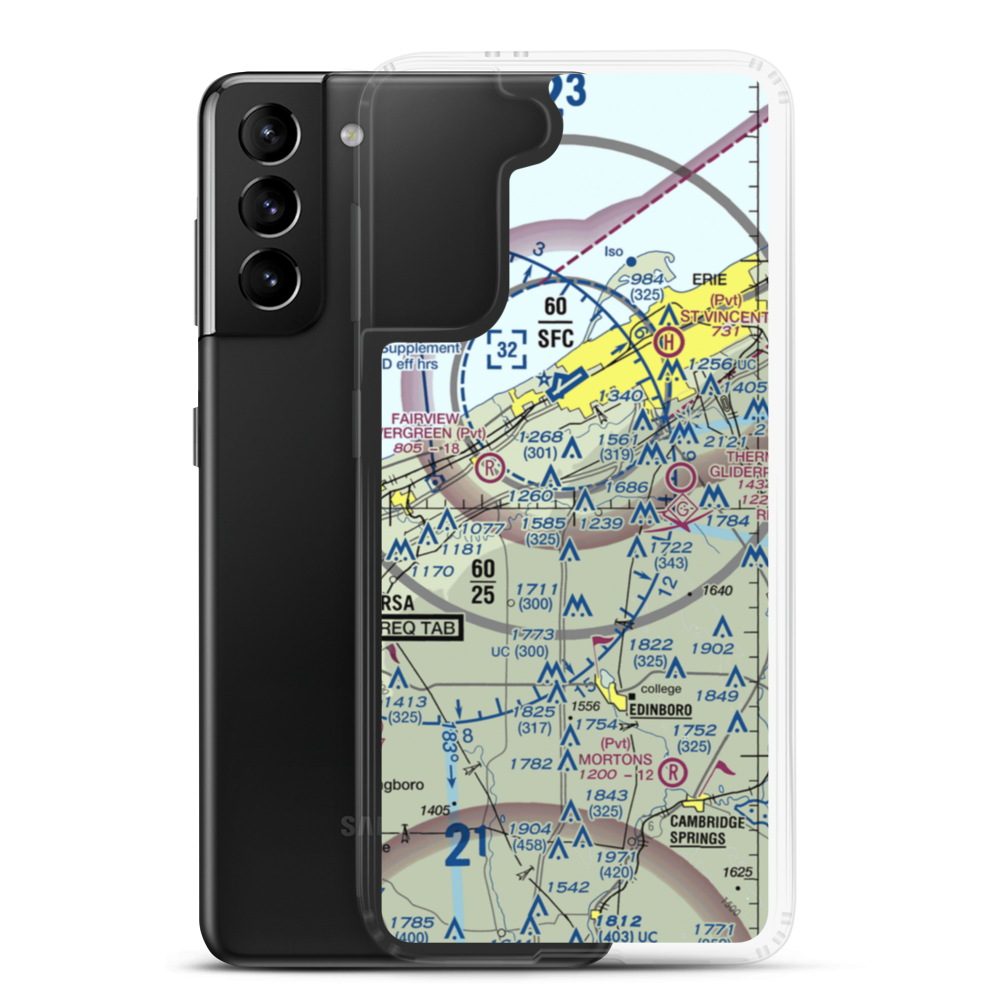 Waisley Airport (38PN) VFR Sectional Samsung Case Samsung Galaxy S21 Plus model shown