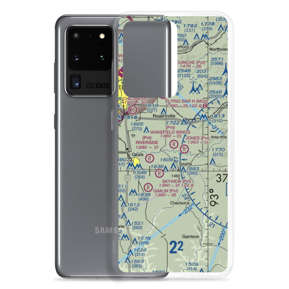 Wakefield Wings Airport (9MO5) VFR Sectional Samsung Case Samsung Galaxy S20 Ultra model shown