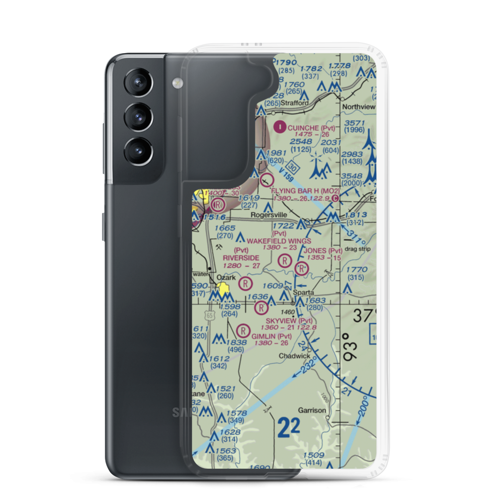 Wakefield Wings Airport (9MO5) VFR Sectional Samsung Case Samsung Galaxy S21 model shown
