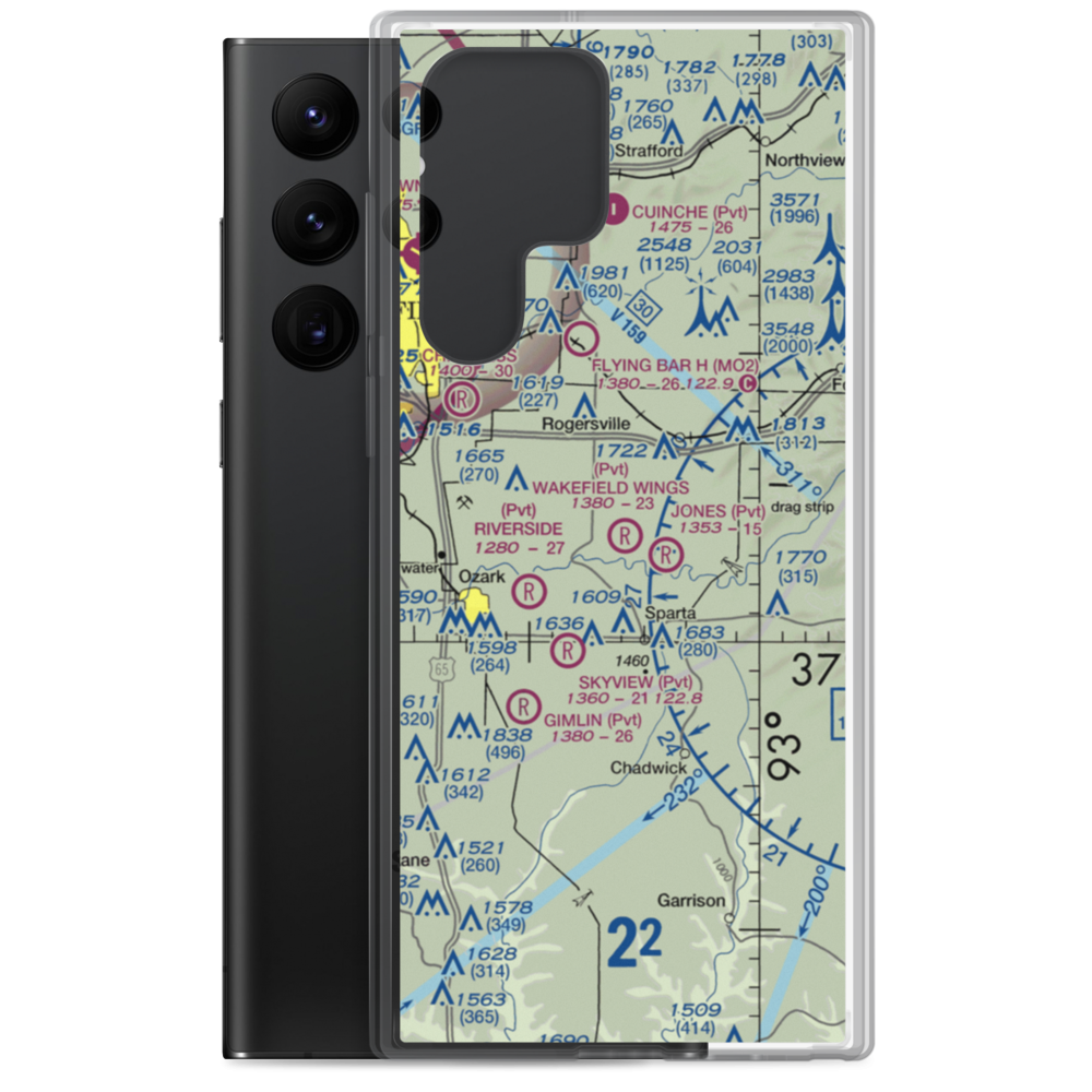 Wakefield Wings Airport (9MO5) VFR Sectional Samsung Case Samsung Galaxy S22 Ultra model shown