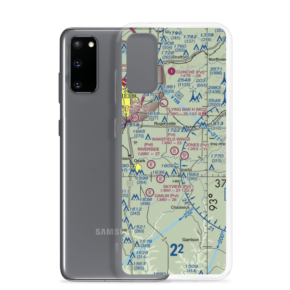 Wakefield Wings Airport (9MO5) VFR Sectional Samsung Case Samsung Galaxy S20 model shown