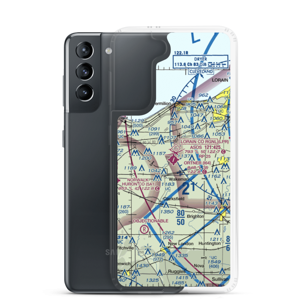Wakeman Airport (I64) VFR Sectional Samsung Case Samsung Galaxy S21 model shown