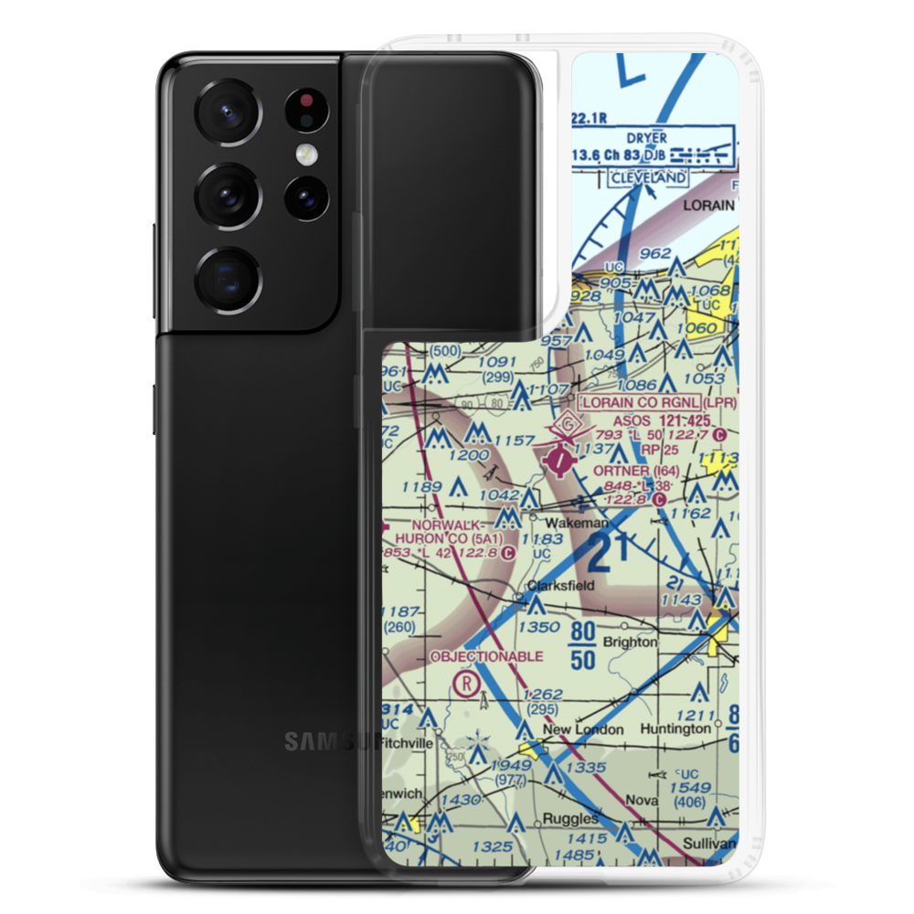 Wakeman Airport (I64) VFR Sectional Samsung Case Samsung Galaxy S21 Ultra model shown