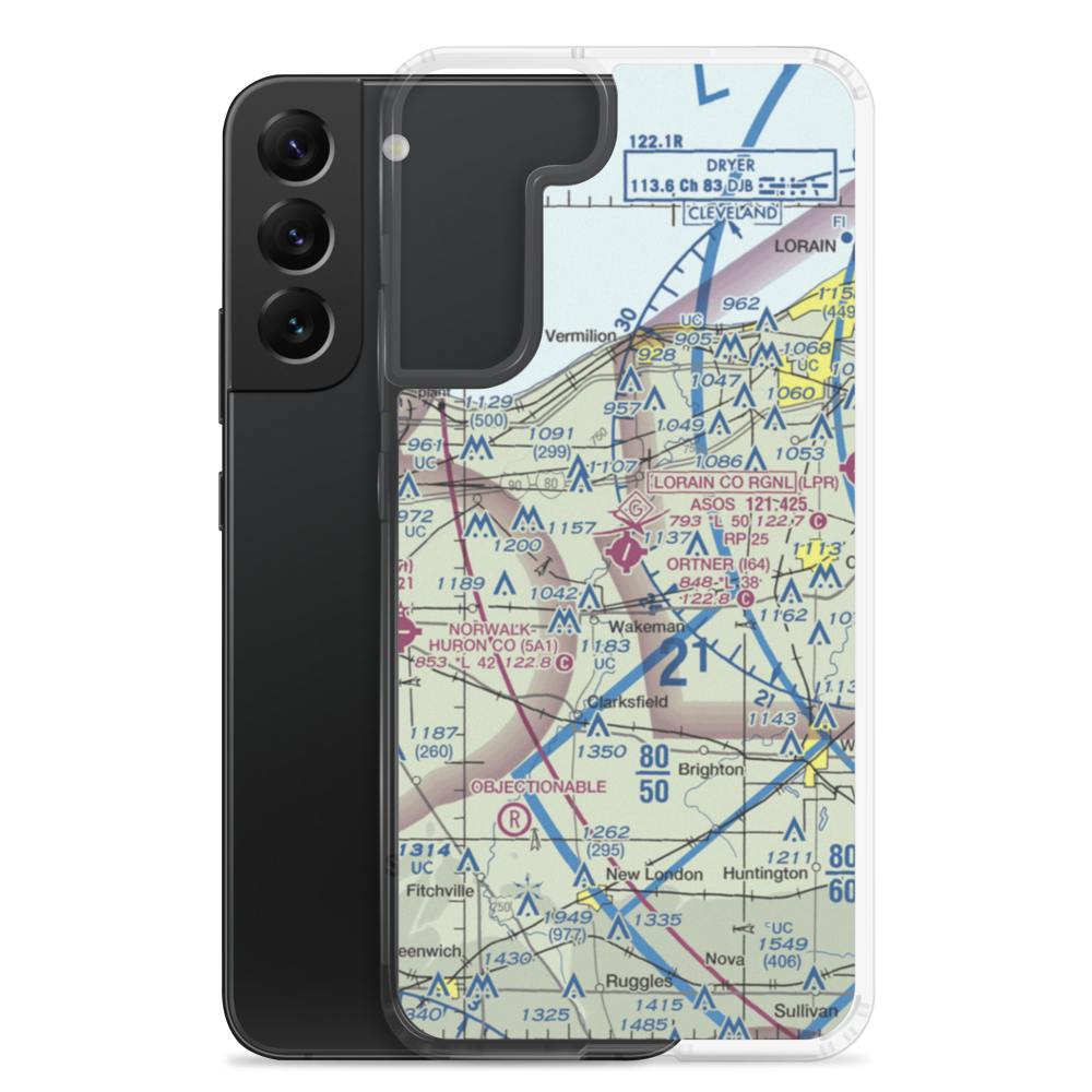 Wakeman Airport (I64) VFR Sectional Samsung Case Samsung Galaxy S22 Plus model shown