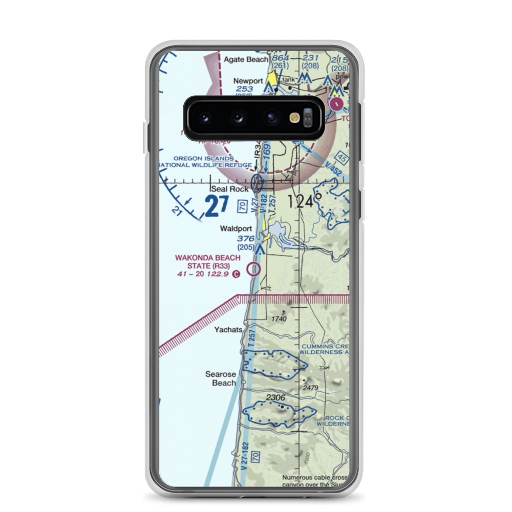 Wakonda Beach State Airport (R33) VFR Sectional Samsung Case Samsung Galaxy S10 model shown