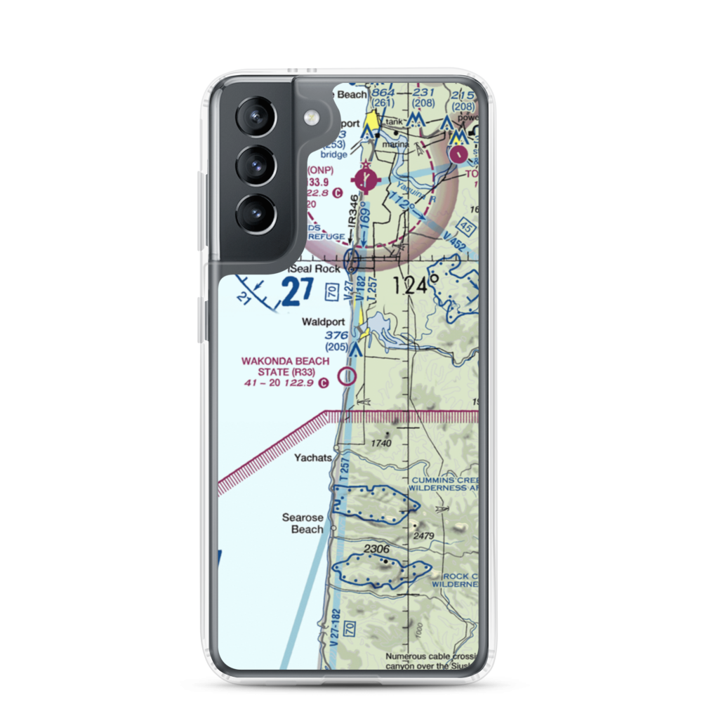 Wakonda Beach State Airport (R33) VFR Sectional Samsung Case Samsung Galaxy S21 model shown