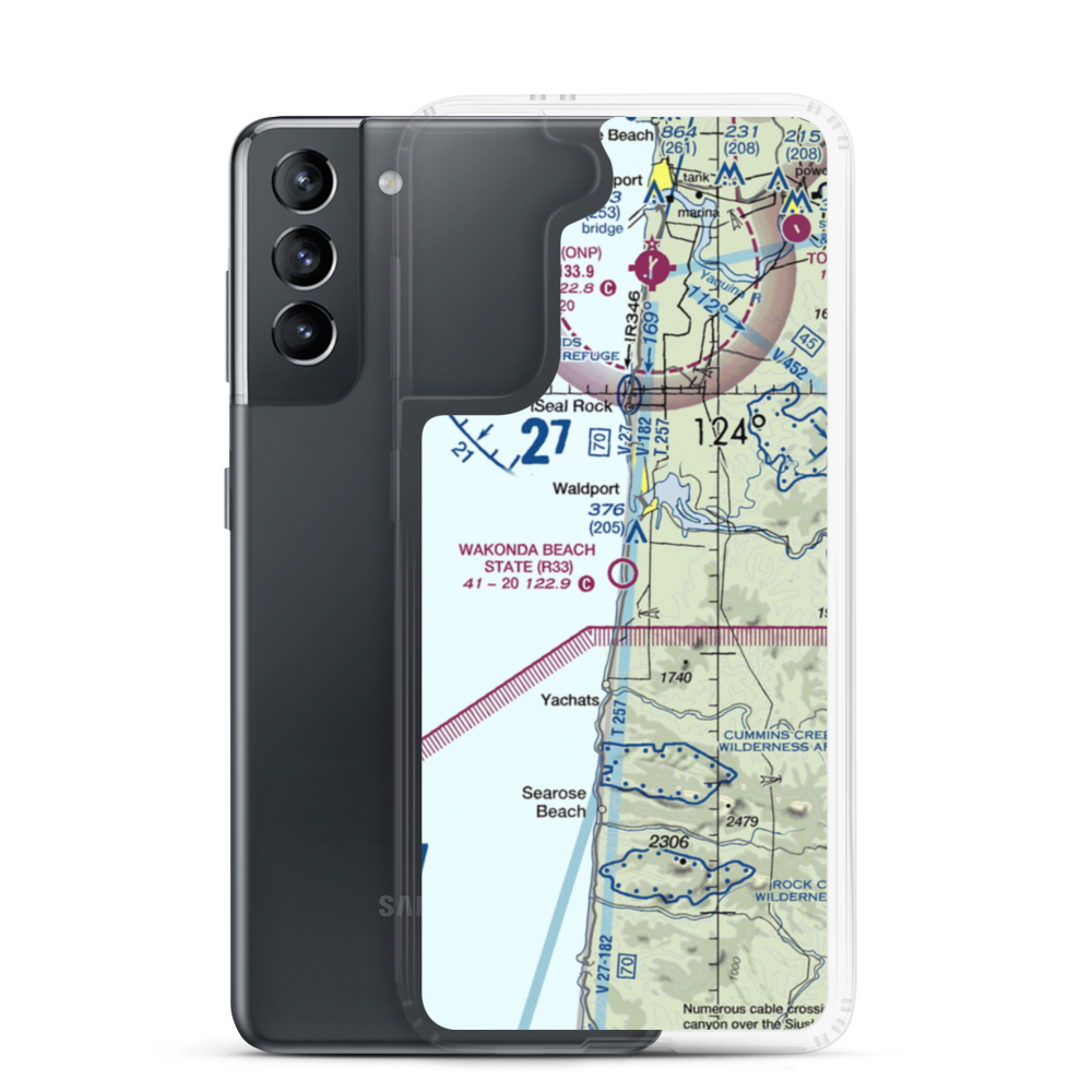 Wakonda Beach State Airport (R33) VFR Sectional Samsung Case Samsung Galaxy S21 model shown