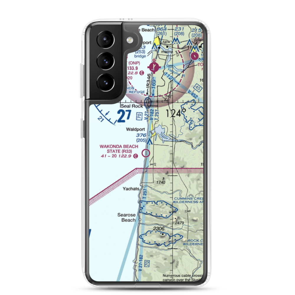 Wakonda Beach State Airport (R33) VFR Sectional Samsung Case Samsung Galaxy S21 Plus model shown