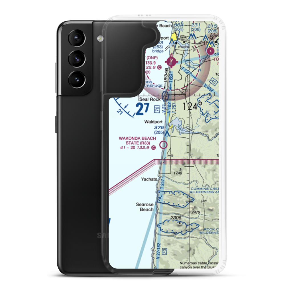 Wakonda Beach State Airport (R33) VFR Sectional Samsung Case Samsung Galaxy S21 Plus model shown