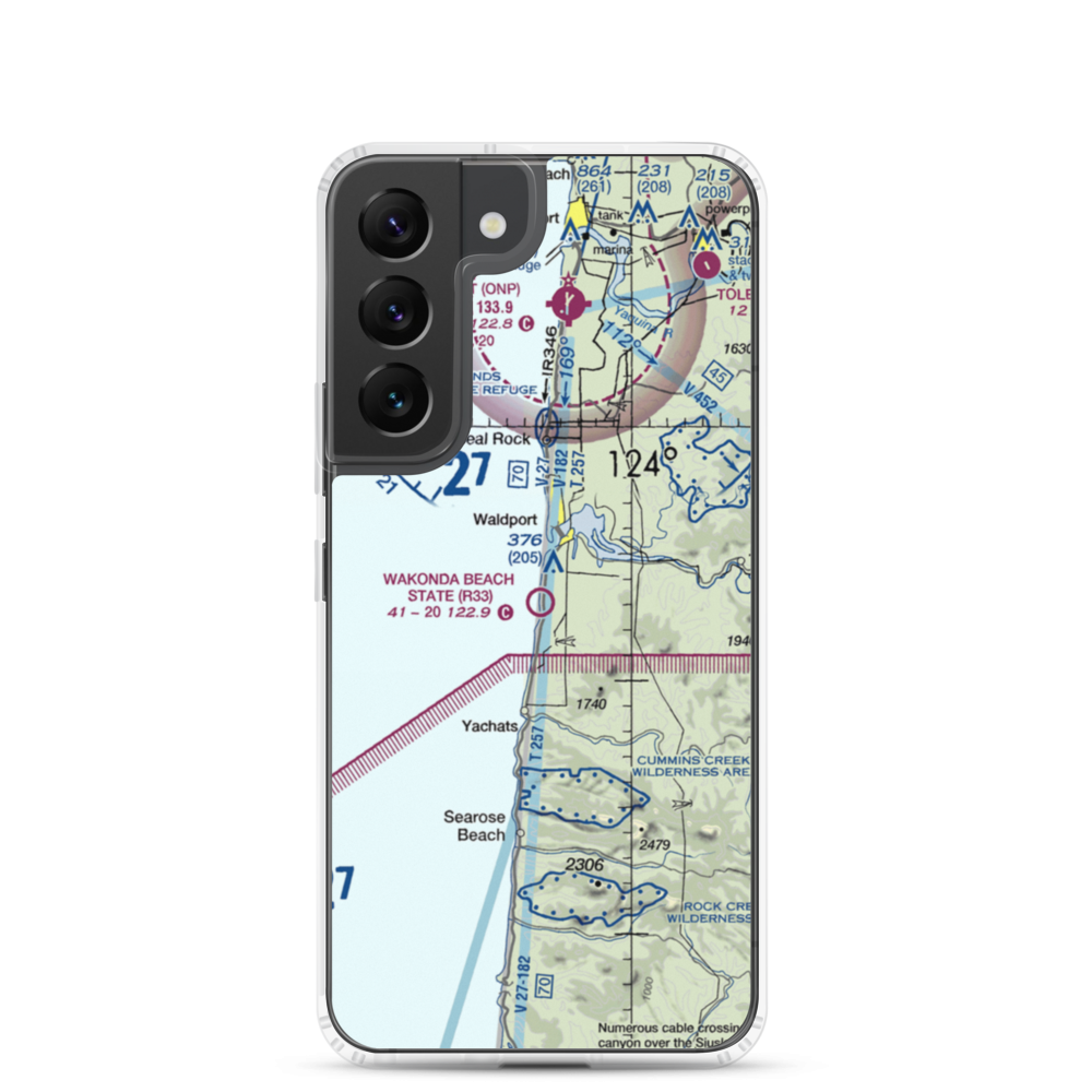 Wakonda Beach State Airport (R33) VFR Sectional Samsung Case Samsung Galaxy S22 model shown