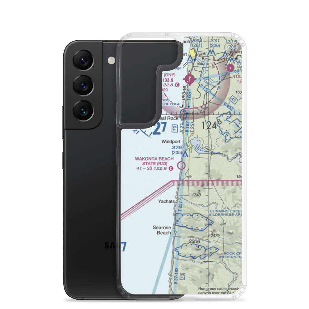 Wakonda Beach State Airport (R33) VFR Sectional Samsung Case Samsung Galaxy S22 model shown