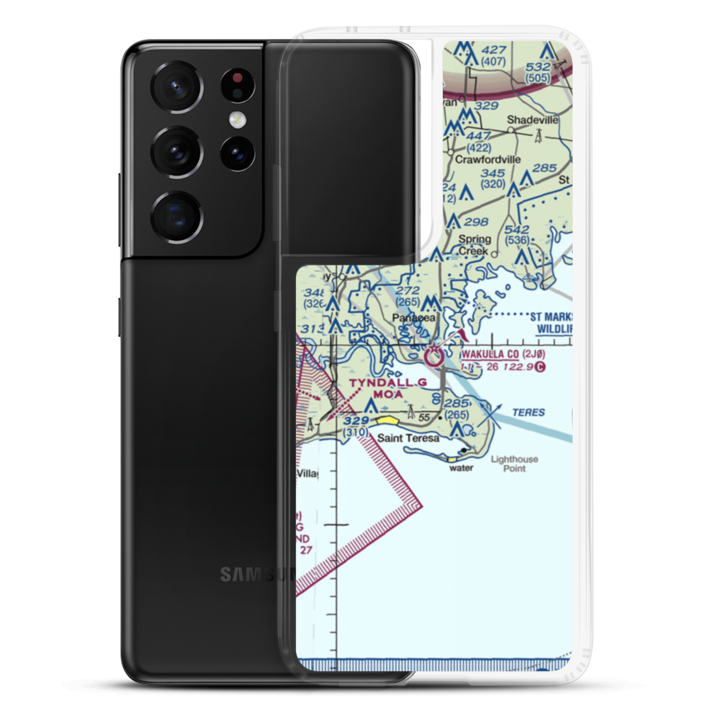 Wakulla County Airport (2J0) VFR Sectional Samsung Case Samsung Galaxy S21 Ultra model shown