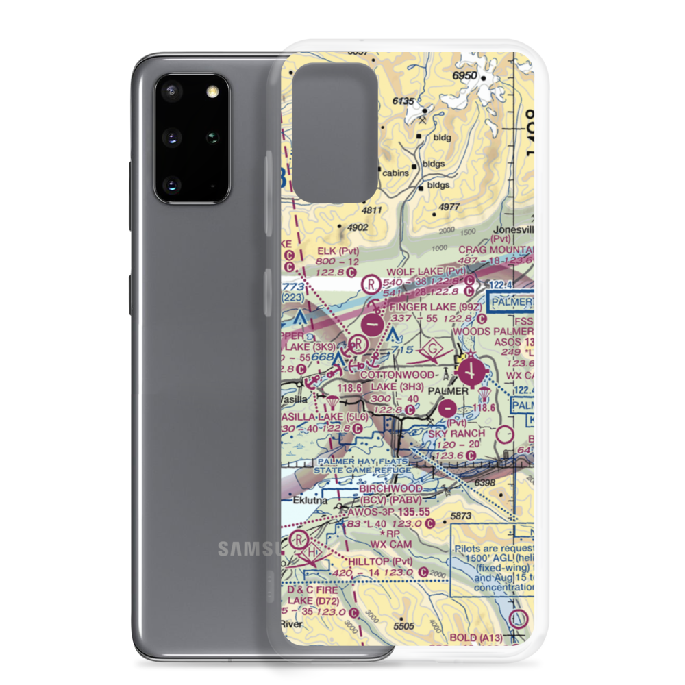 Walby Lake Seaplane Base (AA85) VFR Sectional Samsung Case Samsung Galaxy S20 Plus model shown