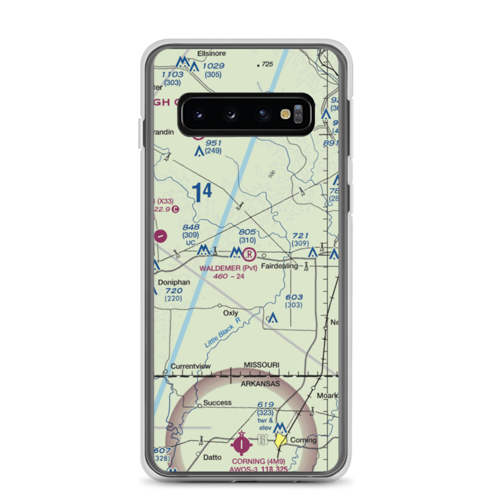 Waldemer Flying W Ranch Airport (MO58) VFR Sectional Samsung Case Samsung Galaxy S10 model shown