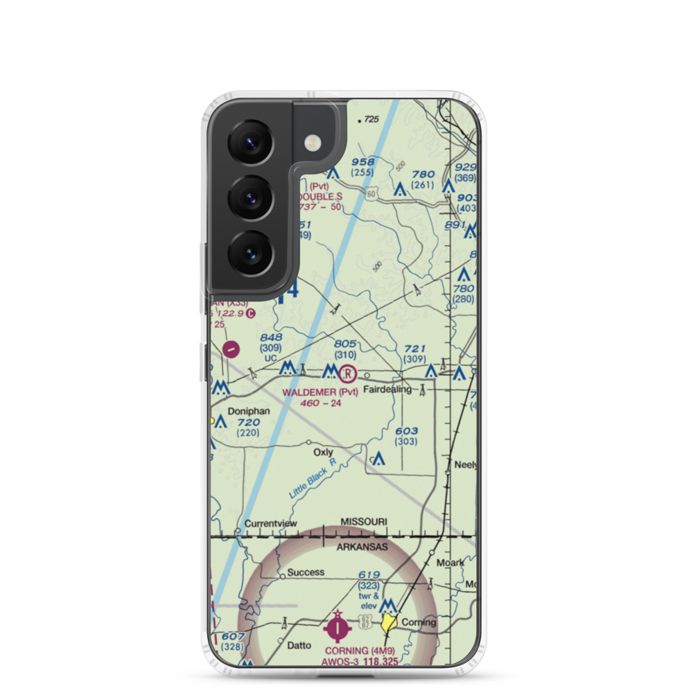 Waldemer Flying W Ranch Airport (MO58) VFR Sectional Samsung Case Samsung Galaxy S22 model shown