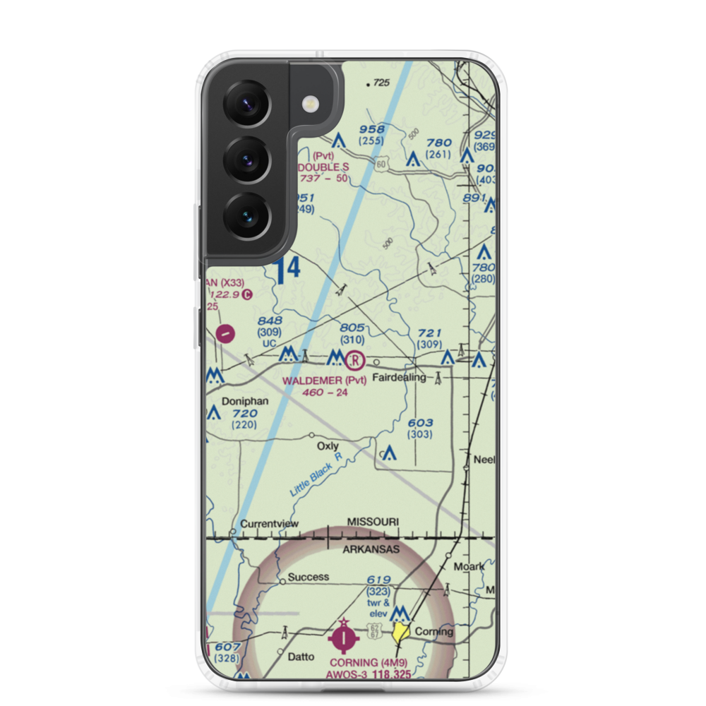 Waldemer Flying W Ranch Airport (MO58) VFR Sectional Samsung Case Samsung Galaxy S22 Plus model shown