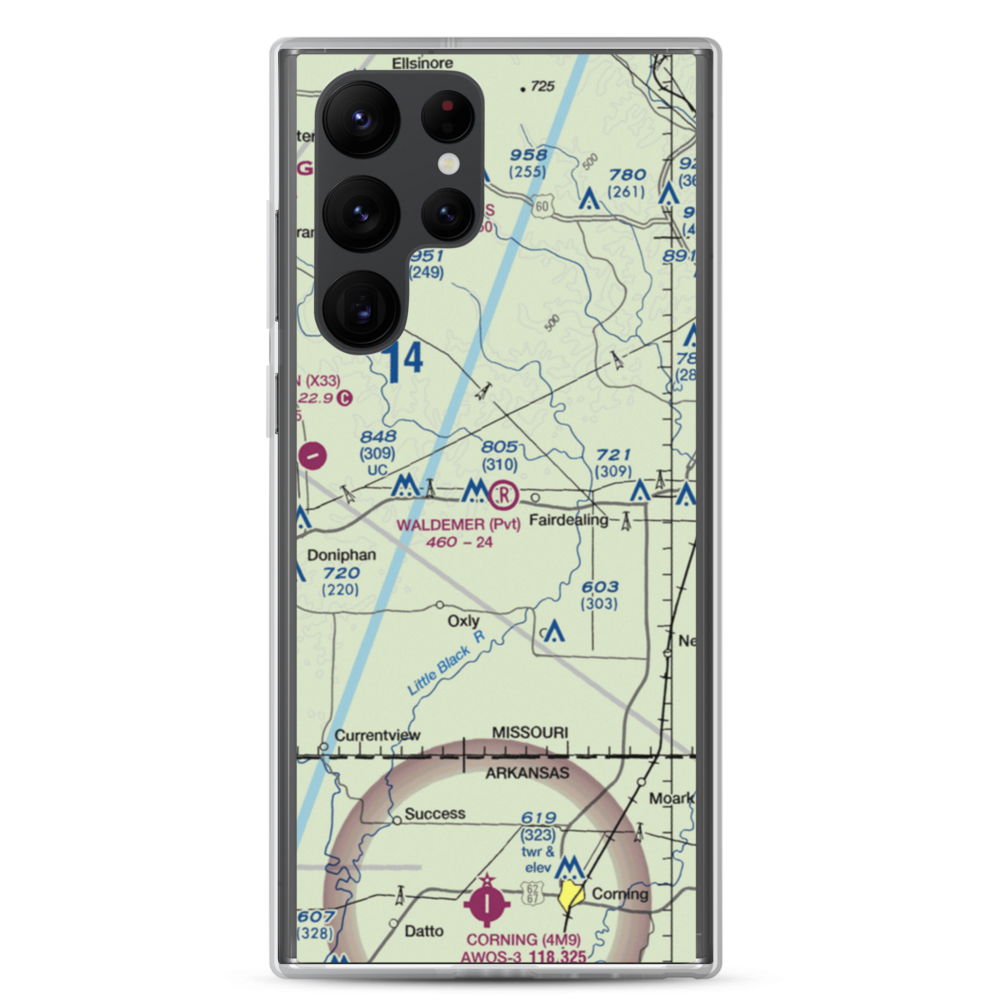 Waldemer Flying W Ranch Airport (MO58) VFR Sectional Samsung Case Samsung Galaxy S22 Ultra model shown