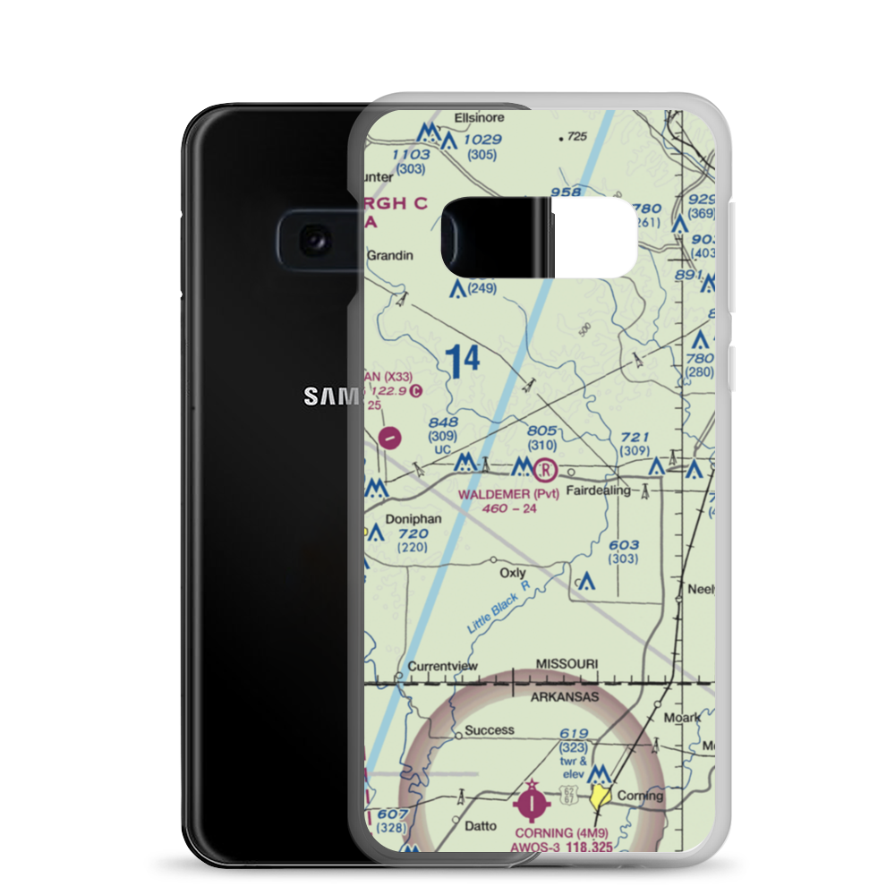 Waldemer Flying W Ranch Airport (MO58) VFR Sectional Samsung Case Samsung Galaxy S10e model shown