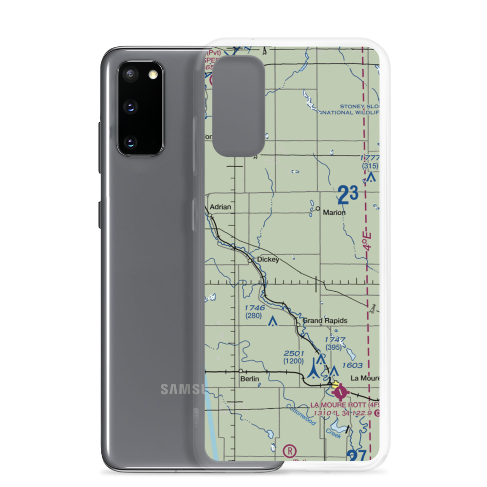 Waldie Farms Airport (67ND) VFR Sectional Samsung Case Samsung Galaxy S20 model shown