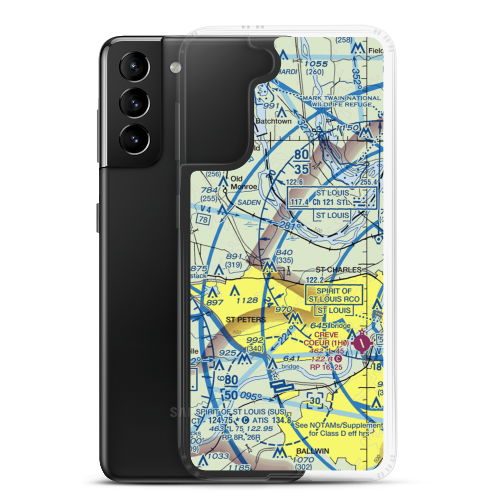 Waldmeister Farm Airport (45MO) VFR Sectional Samsung Case Samsung Galaxy S21 Plus model shown