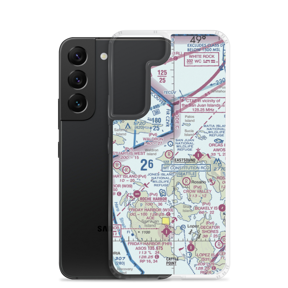 Waldron Airstrip (90WA) VFR Sectional Samsung Case Samsung Galaxy S22 model shown
