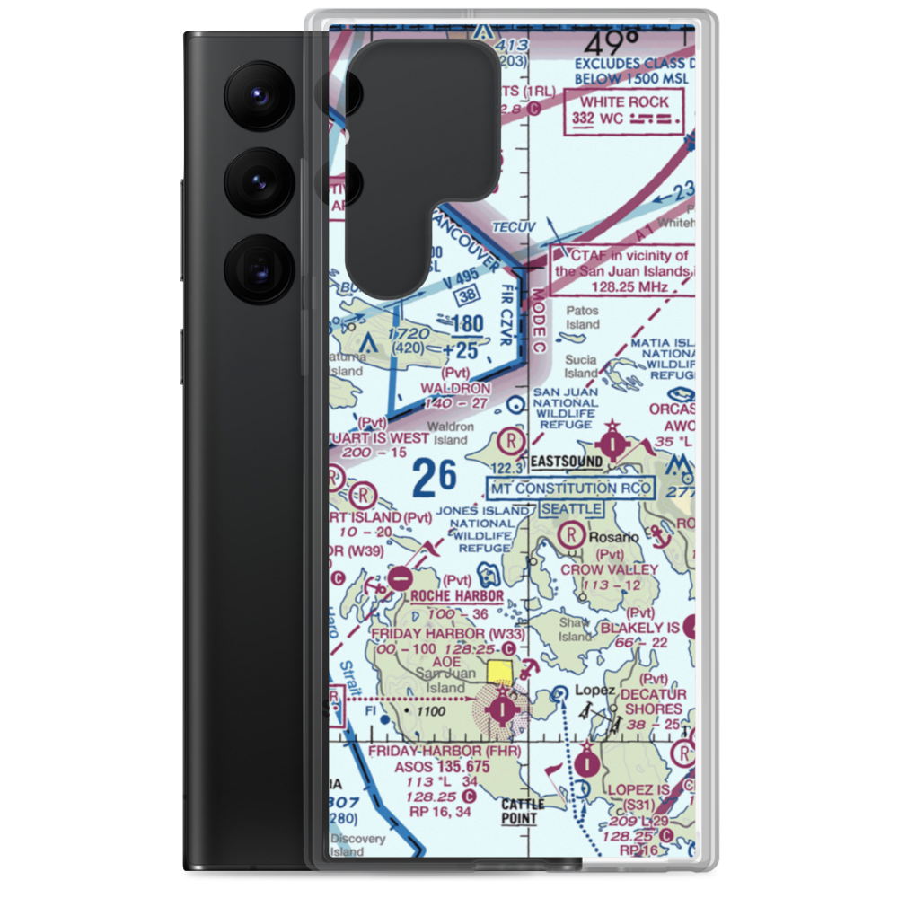 Waldron Airstrip (90WA) VFR Sectional Samsung Case Samsung Galaxy S22 Ultra model shown