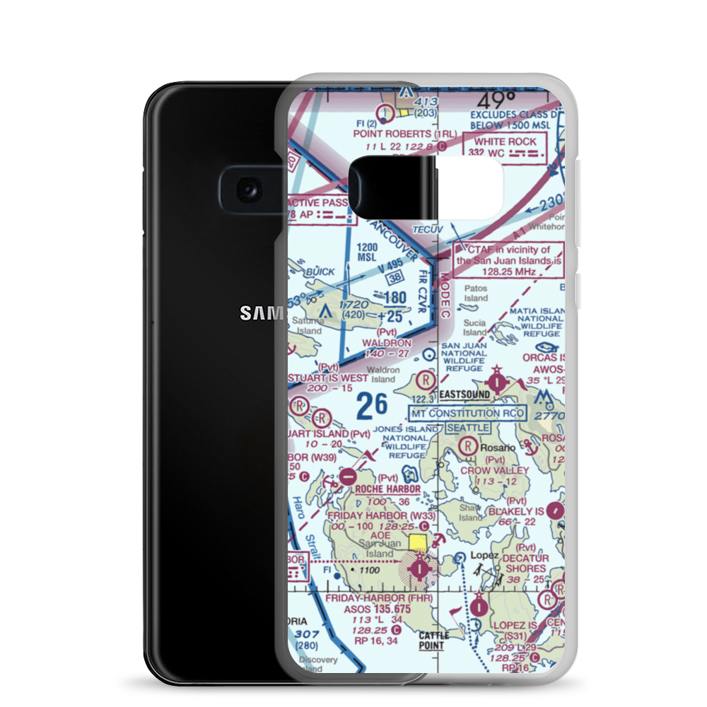 Waldron Airstrip (90WA) VFR Sectional Samsung Case Samsung Galaxy S10e model shown