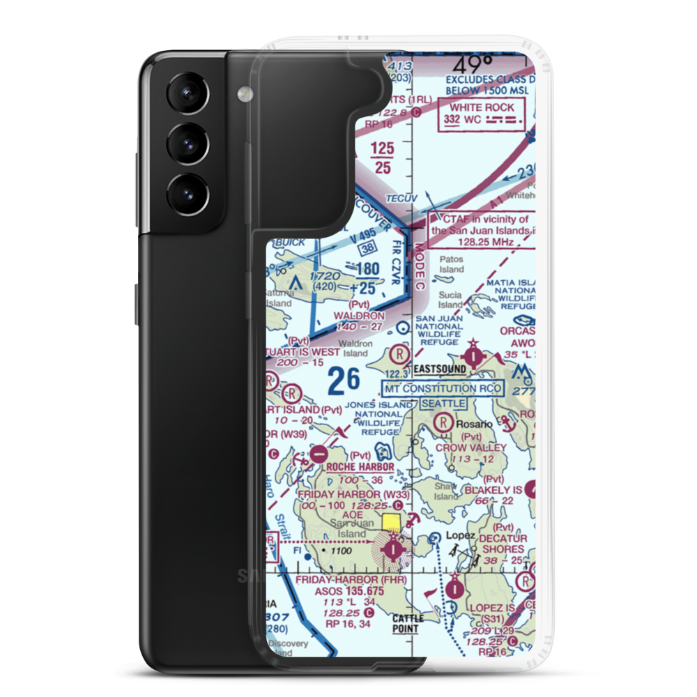 Waldron Airstrip (WDN) VFR Sectional Samsung Case Samsung Galaxy S21 Plus model shown