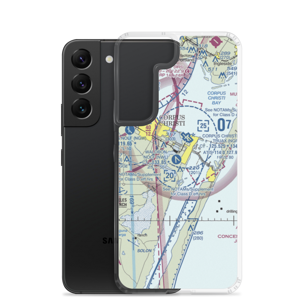 Waldron Field Nolf Airport (NWL) VFR Sectional Samsung Case Samsung Galaxy S22 model shown
