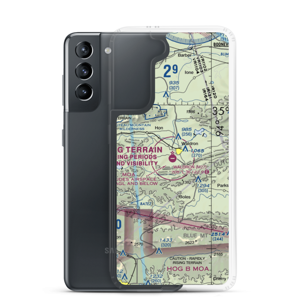 Waldron Municipal Airport (M27) VFR Sectional Samsung Case Samsung Galaxy S21 model shown
