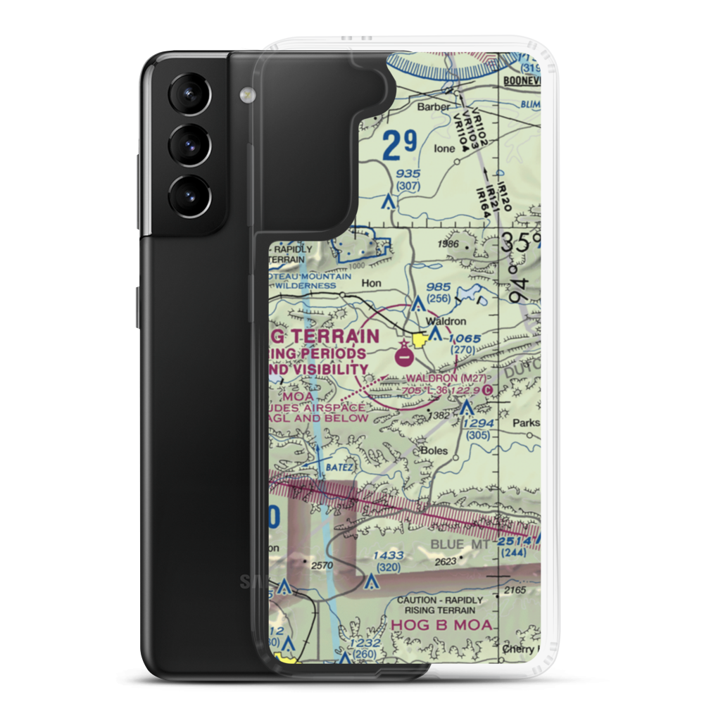 Waldron Municipal Airport (M27) VFR Sectional Samsung Case Samsung Galaxy S21 Plus model shown