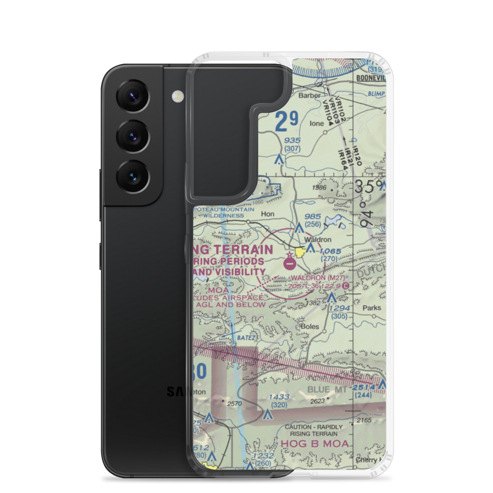 Waldron Municipal Airport (M27) VFR Sectional Samsung Case Samsung Galaxy S22 model shown