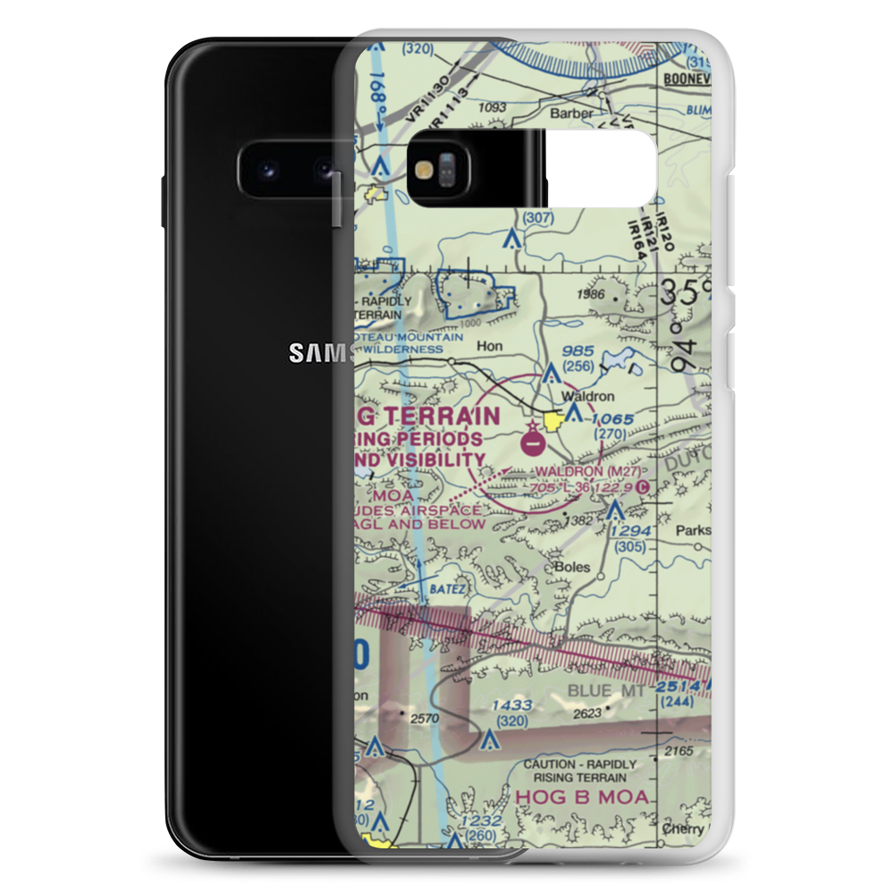 Waldron Municipal Airport (M27) VFR Sectional Samsung Case Samsung Galaxy S10+ model shown