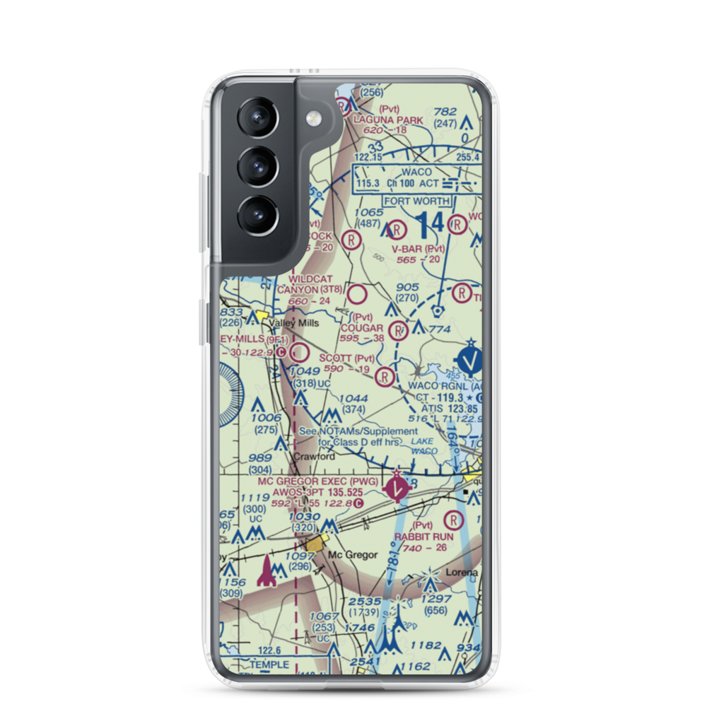 Wales Air Field (TE92) VFR Sectional Samsung Case Samsung Galaxy S21 model shown