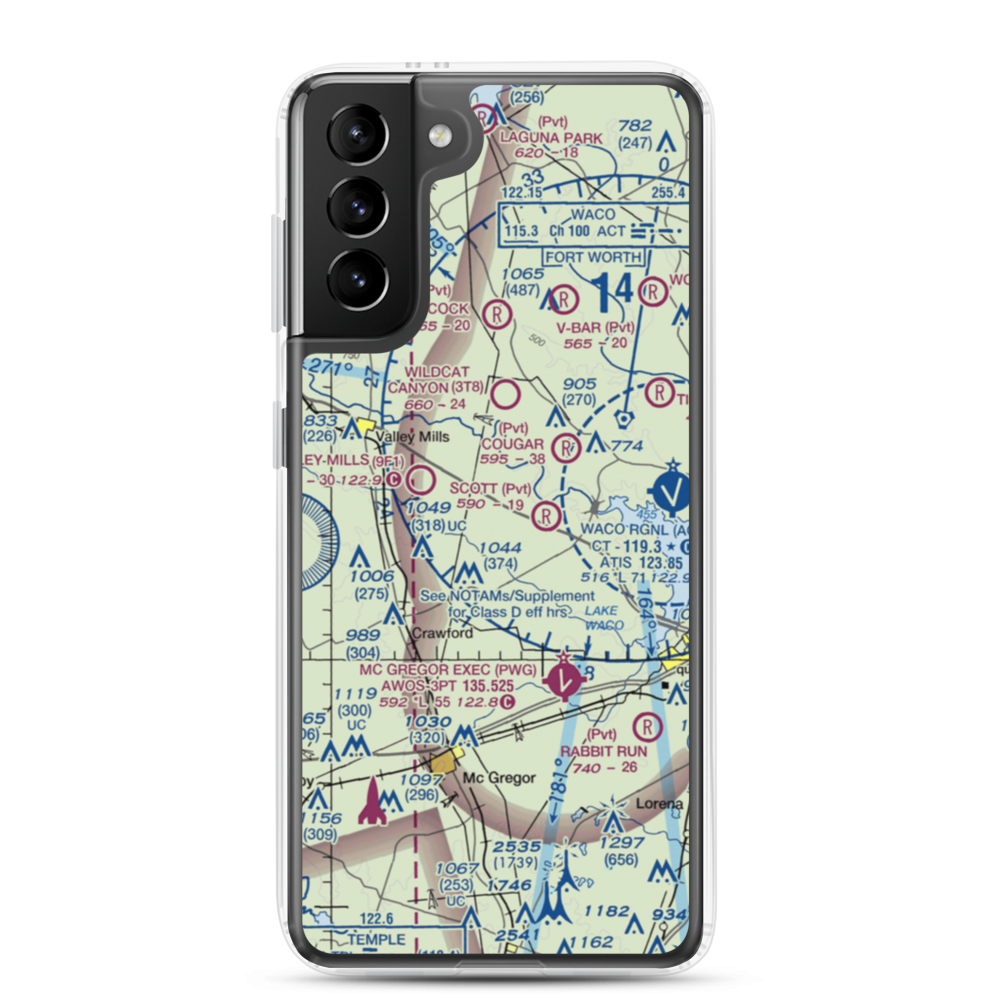 Wales Air Field (TE92) VFR Sectional Samsung Case Samsung Galaxy S21 Plus model shown