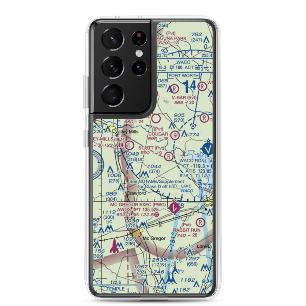 Wales Air Field (TE92) VFR Sectional Samsung Case Samsung Galaxy S21 Ultra model shown