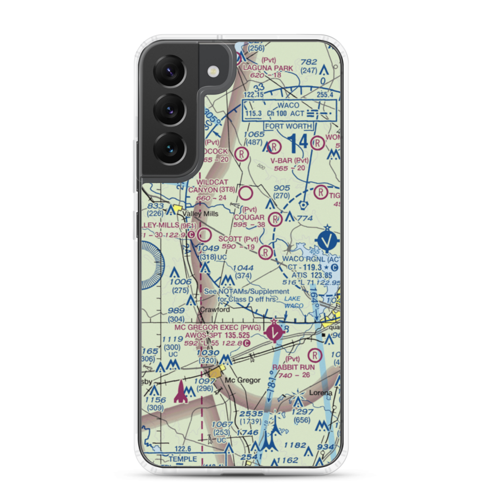 Wales Air Field (TE92) VFR Sectional Samsung Case Samsung Galaxy S22 Plus model shown
