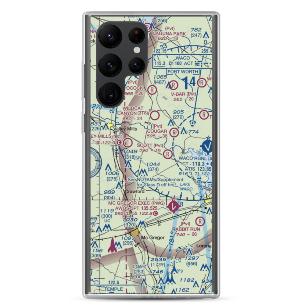 Wales Air Field (TE92) VFR Sectional Samsung Case Samsung Galaxy S22 Ultra model shown