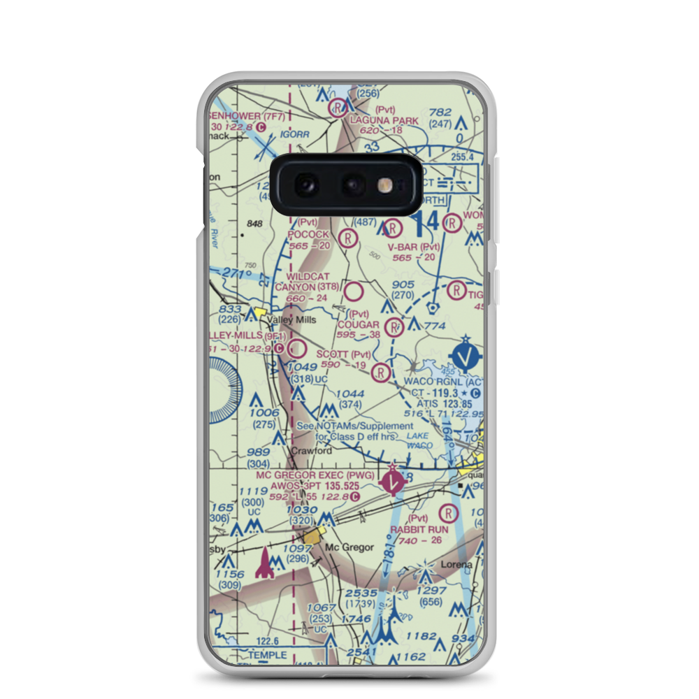 Wales Air Field (TE92) VFR Sectional Samsung Case Samsung Galaxy S10e model shown