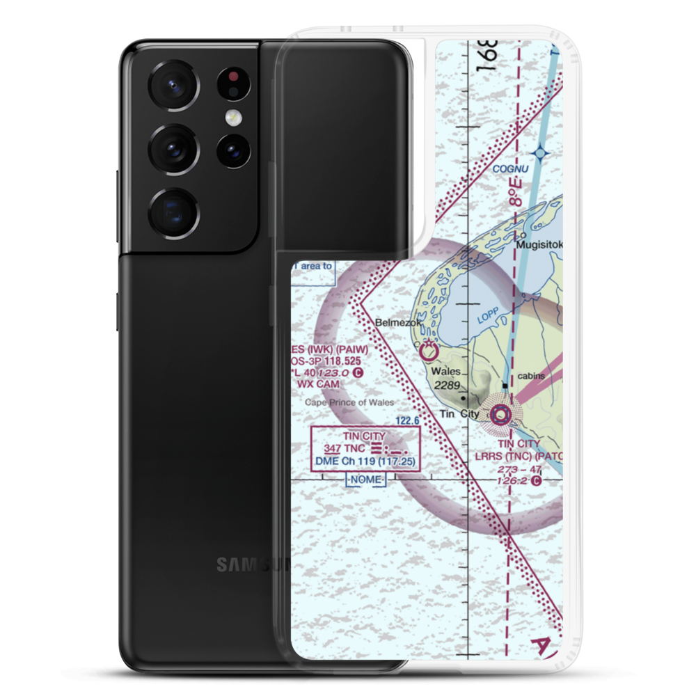 Wales Airport (IWK) VFR Sectional Samsung Case Samsung Galaxy S21 Ultra model shown