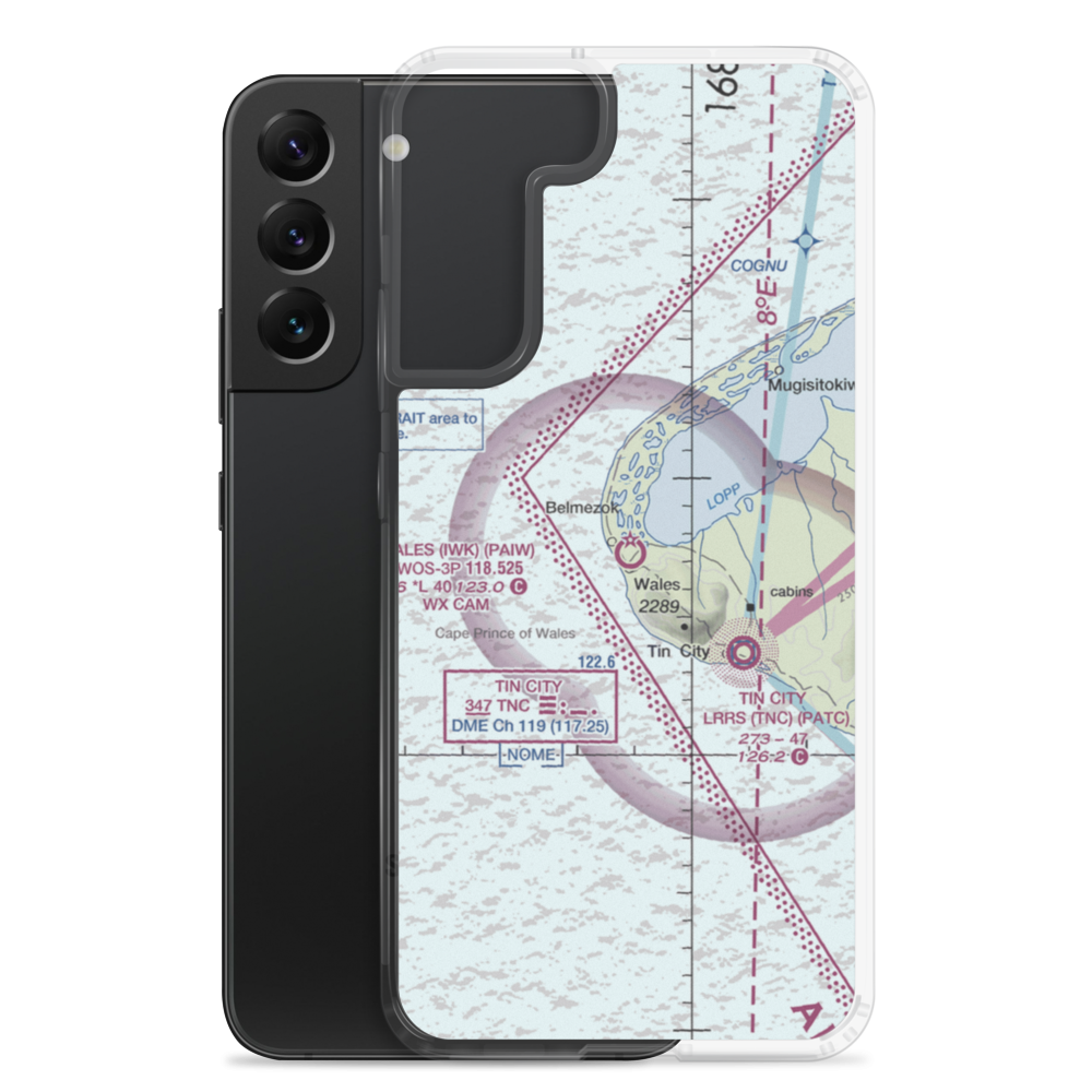 Wales Airport (IWK) VFR Sectional Samsung Case Samsung Galaxy S22 Plus model shown