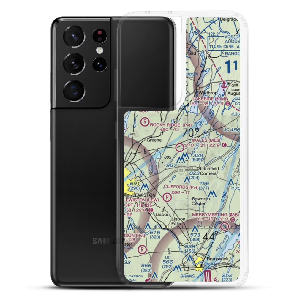 Wales Airport (ME6) VFR Sectional Samsung Case Samsung Galaxy S21 Ultra model shown